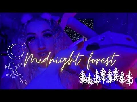 ASMR ♡ Midnight Forest | Soothing Nature & Crispy Crackling Fire Sounds (Fall Asleep In Seconds)