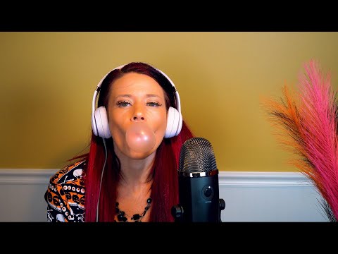 ASMR Bubble Gum Chewing with Bubble Popping and Whispering