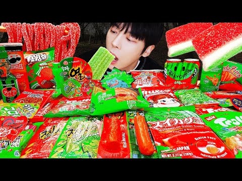 ASMR MUKBANG | 수박 디저트 아이스크림 탕후루 딸기 수박젤리 먹방 & 레시피 DESSERT ICE CREAM WATERMELON TANGHULU