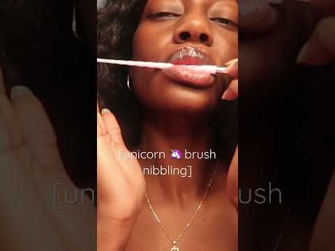 ASMR | Unicorn 🦄 Brush Nibbling #asmr #shorts