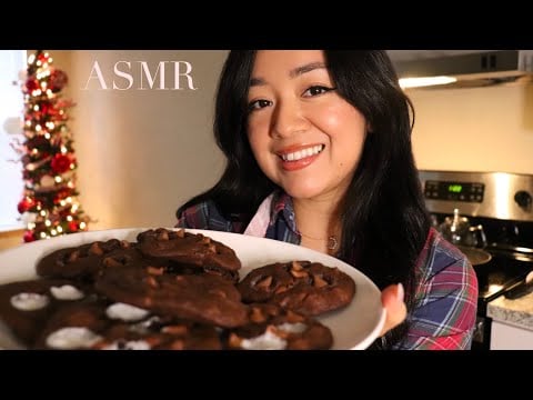 ASMR baking cookies for the first time (I failed lol) & eating them too 🍪