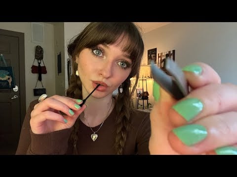 ASMR Doing Your Eyebrows (Personal Attention, Spoolie Nibbling, Mouth Sounds, Plucking)