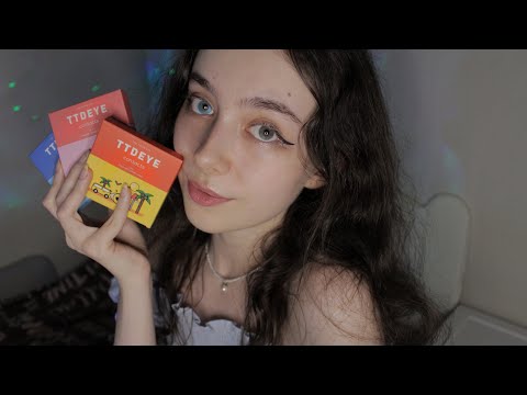 ASMR ТИХИЙ ГОЛОС РАСПАКОВКА ПОСЫЛКИ И ПРИМЕРКА ЛИНЗ TTDEYE