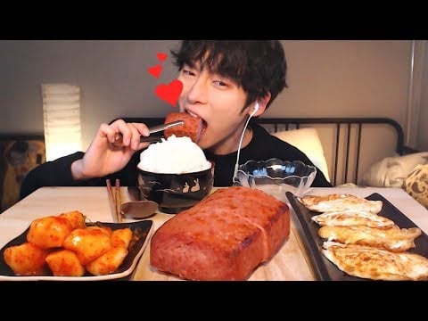 밥도둑 통 햄 계란후라이 총각김치 밥 먹방 │Real Sound │(SIO ASMR)