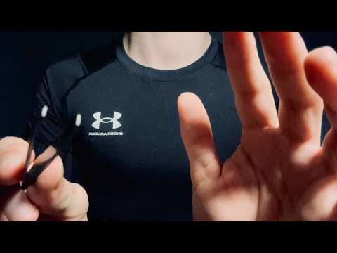 ASMR Layered clicky sounds, hand movements, mouth sounds with rain