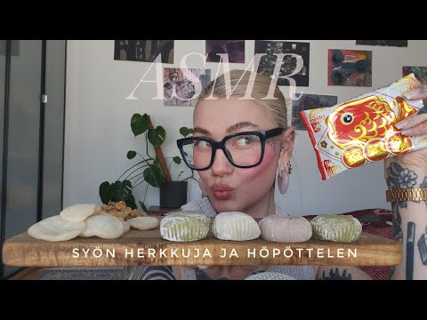 ASMR Suomi - Herkuttelen ja höpöttelen 💖 (eating sounds)