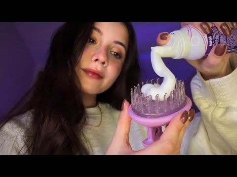 Seu couro cabeludo precisa disso… lavagem + cuidado completo 😴 | ASMR