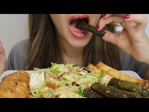 ASMR DOLMA / CHEESE ROLLS / BREADED FISH / SALAD / MUKBANG / CREMA ASMR #asmr #mukbang #dolma #food
