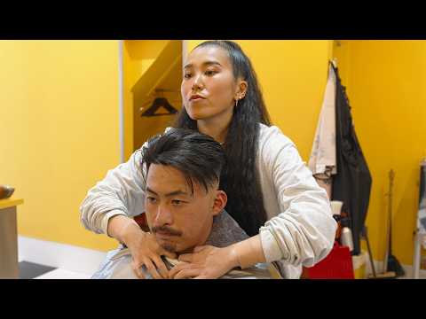💈(ASMR) She’s the Queen of Lady Barbers in Japan 👑 Scissors, Style & Skill