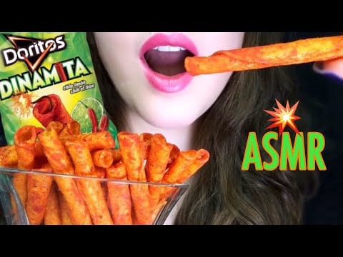 ASMR Doritos DINAMITA Chile Limon 🔥 [Spicy Challenge & Review] EATING SOUNDS