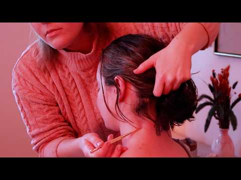 ASMR Cosmic Energetic Ayurvedic Massage and Hair Pulling Made her Sleep