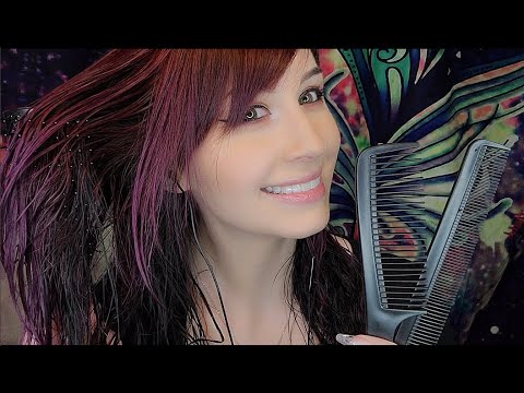 ASMR💦Wet Hair Brushing, Combing, Braiding/Styling