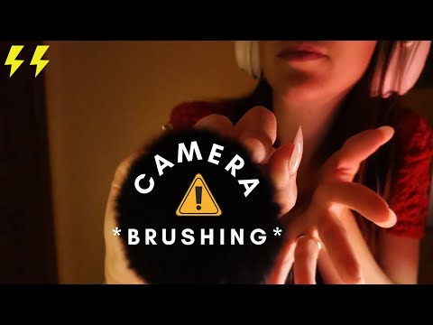 ASMR - EXTREMELY FAST and AGGRESSIVE FACE BRUSHING | up close camera brushing | TINGLY whispering ✨