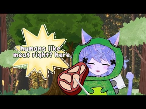 “ASMR” Roleplay: You Meet a Dinosaur who Offers You Meat and Makes you Make a Fire but you Leave Her