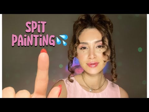 Spit painting ASMR | اسپيت پينتينگ اى اس ام آر  نقاشى با آب دهن 👅💦