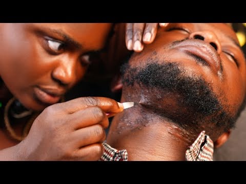 ASMR✨Attentive ingrown hair pulling from beard,full face nitpicking,face and ear massage, GOOD SLEEP