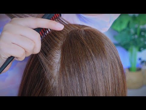 ASMR Hair Care and Hair Parting for Scalp Therapy No Talking