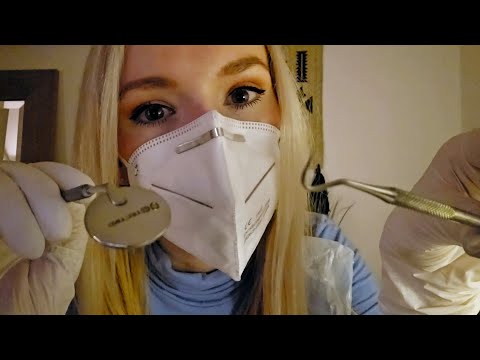 ASMR Dental dentist visit roleplay | face touching | mask & latex gloves | up close whispering