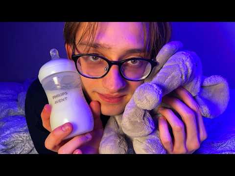 ASMR Daddy Tucks His Baby 🍼 Bottle Feeding, Pacifier, & Soft Phrases
