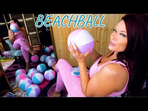 Purple, Pink & Blue Beach Balls Getting Inflated
