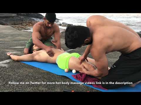 ASMR Four Hand Deep Tissue Body Massage at the Beach | Deep Relaxation & Muscle Recovery for Men 