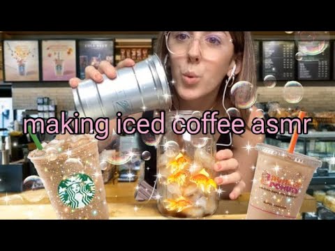 Making Iced Coffee ASMR☕️🤎🤍| chat with me while I give you tingles and try to make iced coffee😚