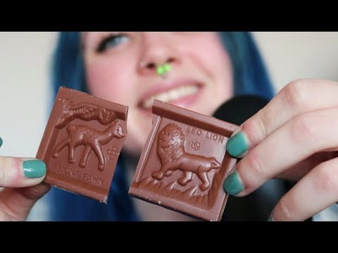 ASMR Frozen Animal CHOCOLATE BAR EATING 😋