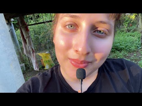 Trying  Asmr in my garden💚✨💚