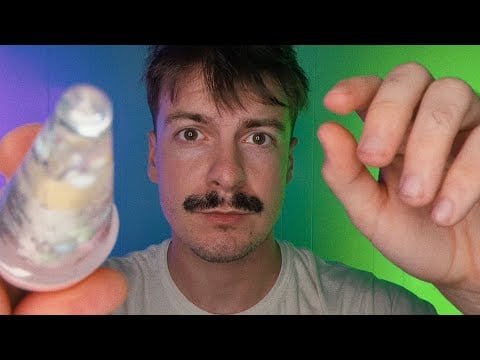 Visual asmr with clear items and a lil fisheye lens action