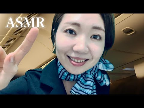 【機内音なし】客室乗務員ロールプレイ✈️【声フェチ】Healing Flight Attendant Role Play!✨ No flight sound [Eng Sub]