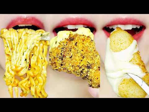 ASMR Crispy Fried Chicken & Cheesy Carbo Buldak 🍗🧀🍜 MUKBANG 치킨 이모지 먹방 Eating Sounds