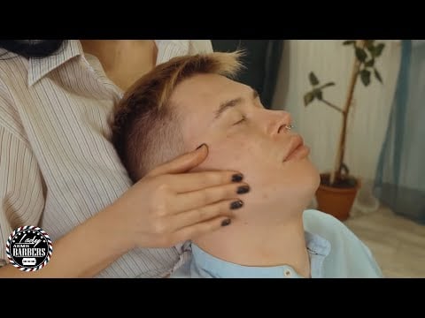 Peaceful ASMR Head Massage by Barber Lady Helen for Men