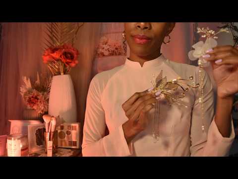 ASMR Bridal Hair & Makeup Trial 💍 Luxurious Pampering Roleplay