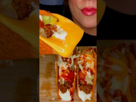 NACHO CHEESE CRUNCHY TACOS #asmr #tacos #cheesy #food #eat #holidaysonshorts