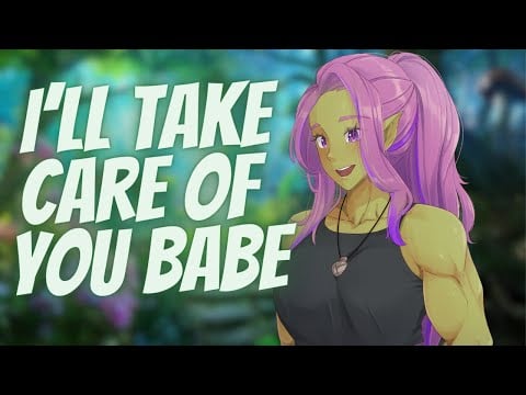 Older orc gf massages away your worries (F4A) [ASMR] [Tsundere] [Ear rubbies] [Protective]