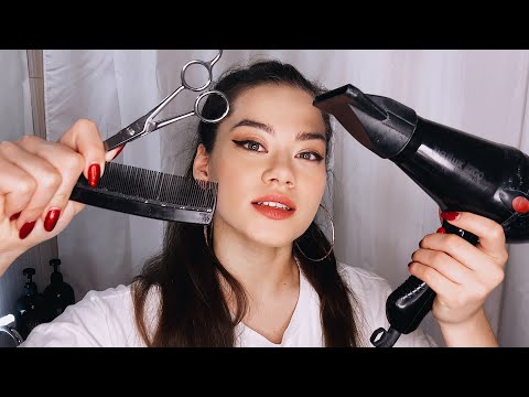 [ASMR] Sleep-Inducing Hair Cut, Hair Washing | Roleplay | Scissors| Personal Attention