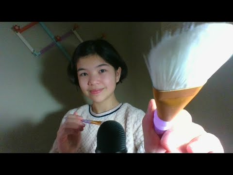 ASMR Brushing Your Face & Brushing the Mic