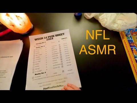 ASMR Style Week 14 NFL Picks and Reading Some Game Highlights
