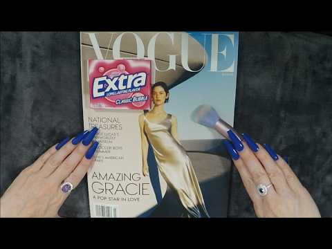 ASMR Gum Chewing Magazine Flip Through | Vogue Gracie Abrams Whispered Page Turning