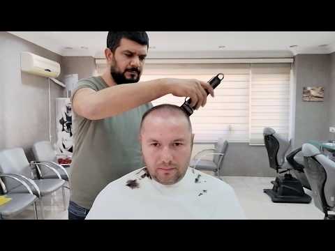 ASMR Turkish Barber Skin fade razor haircut & relaxing hair treatment and head massage