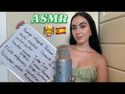 ASMR IN ENGLISH // TEACHING YOU SPANISH PART 2 👩‍🏫📝🇪🇸 #asmr