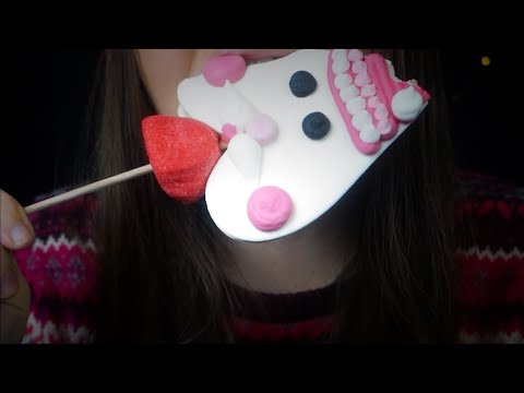 ASMR Fluffy Snowman FACE Early Christmas Eating Sounds
