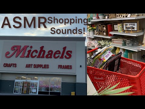 ASMR Shopping Whisper Sounds! - Real Shopping Sounds! Kart/ Crinkles/Shopping At Michaels Art Store.