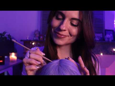 ASMR - Massage crânien réaliste pour une détente ABSOLUE 💖(papouilles, baguette,...) [fond de pluie]