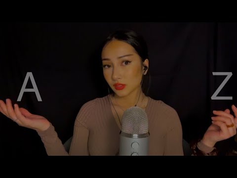 ASMR super sensitive trigger words from A-Z