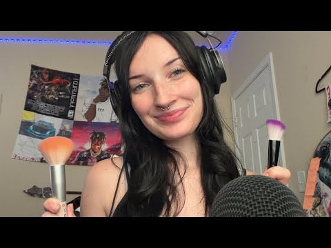 ASMR brushing mic and brushing face 