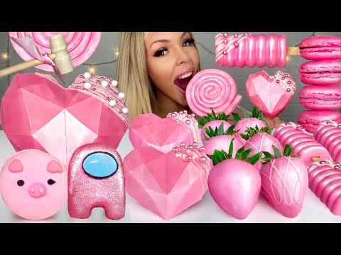 ASMR SMASH HEART, RASPBERRY COOKIES, AMONG US CAKESICLES, CANDY MUKBANG 먹방