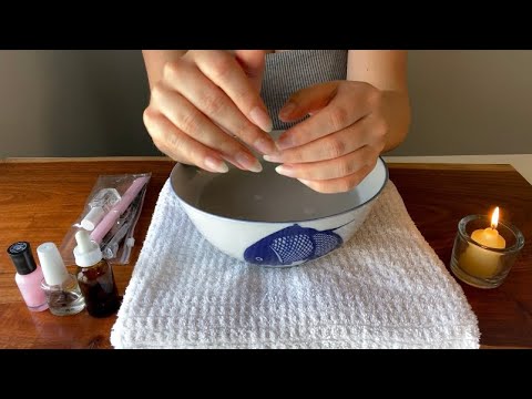 ASMR | natural nail care routine with gentle hand movements (whispered)