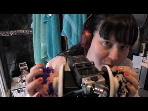 Asmr 3Dio - Playing with my fluffy pom poms & whispering to give you Tingles!
