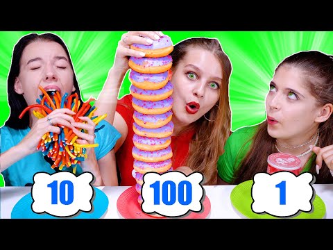 ASMR 100 LAYERS OF FOOD CHALLENGE By LiLiBu